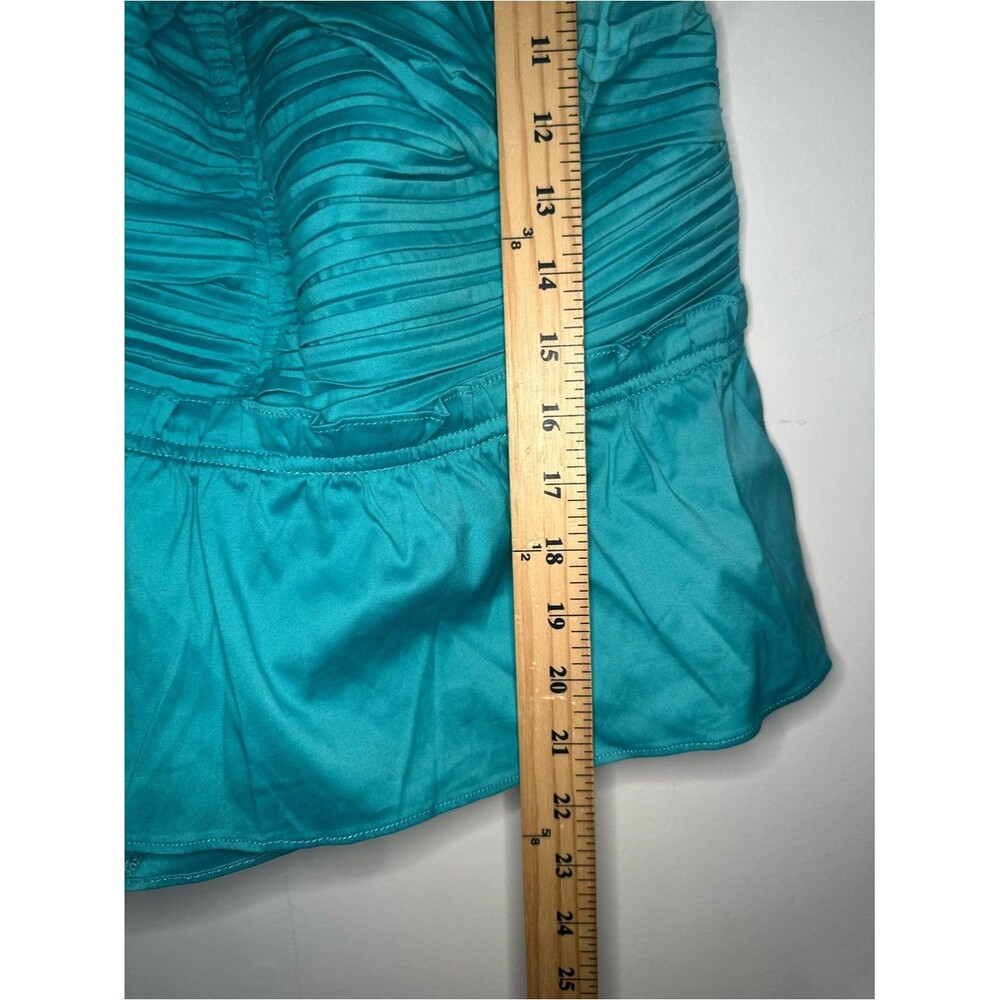 White House Black Market Poplin Keyhole Bustier Top SZ 16 Back Zipper Color Blue - Picture 9 of 11